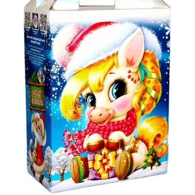 Сладкий подарок на Новый Год в картонной упаковке весом 950 грамм